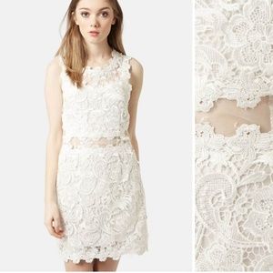 Topshop pink lace dress with sheer back